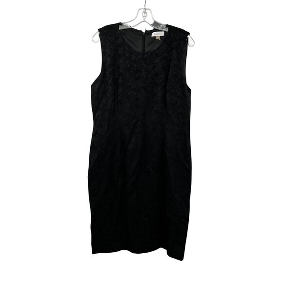 Calvin Klein Dresses & Skirts - Calvin Klein Embroidered Floral Sheath Dress Sleeveless Black Size Medium Zip